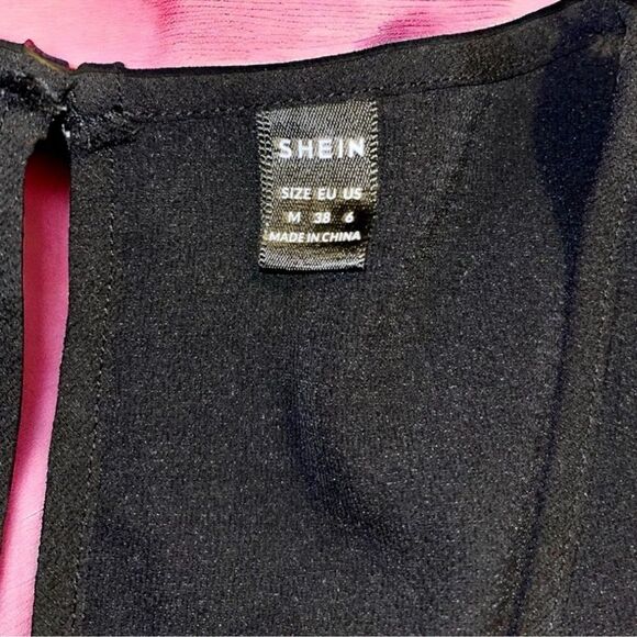 BUNDLE OF 2 SHEIN Black Rompers Kimono + Ribbed Halter Biker Shorts Unitard M - Picture 11 of 16